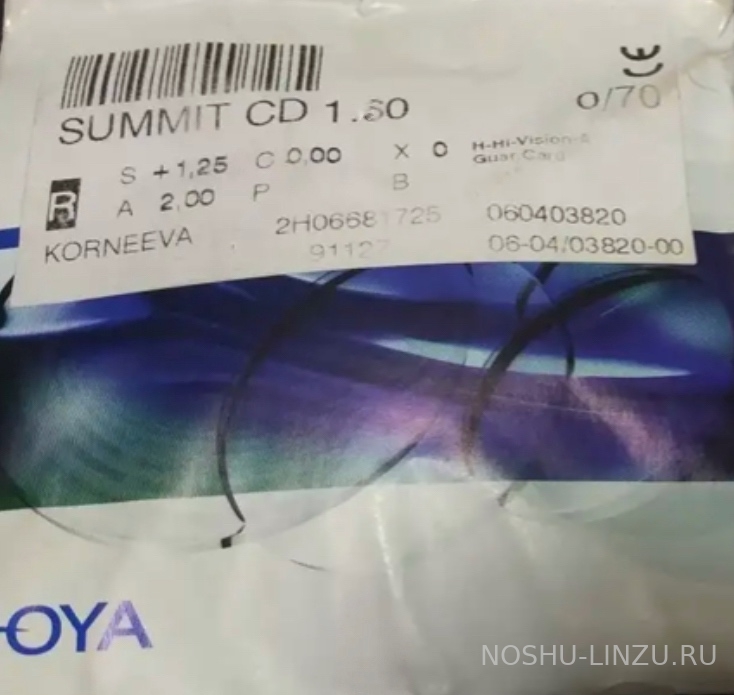    Hoya 1.5 Hoyalux Summit Pro/CD TrueForm Super Hi-Vision