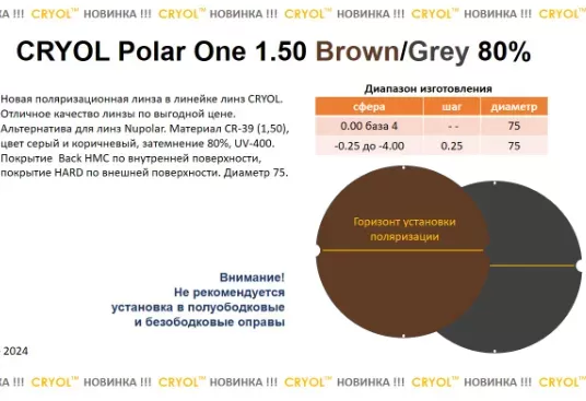    Cryol Polar One 1,50 HMC Brown/Gray 80%