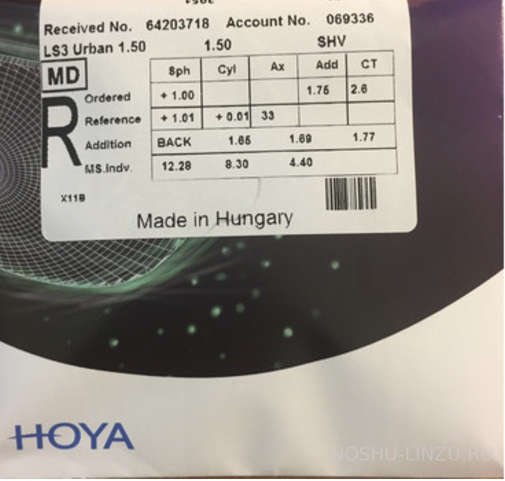    Hoya 1.5 Hoyalux ID LifeStyle V+