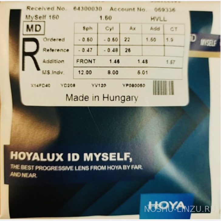    Hoya 1.5 ID MySelf Hi-Vision Long Life