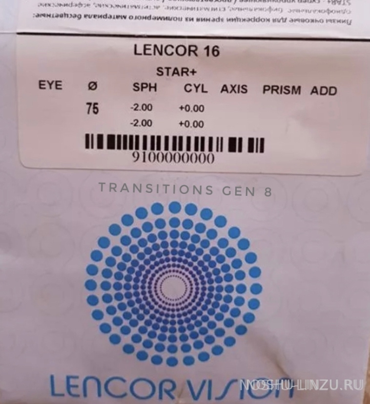    Lencor Vision 1.5 Transitions GEN8 Star +