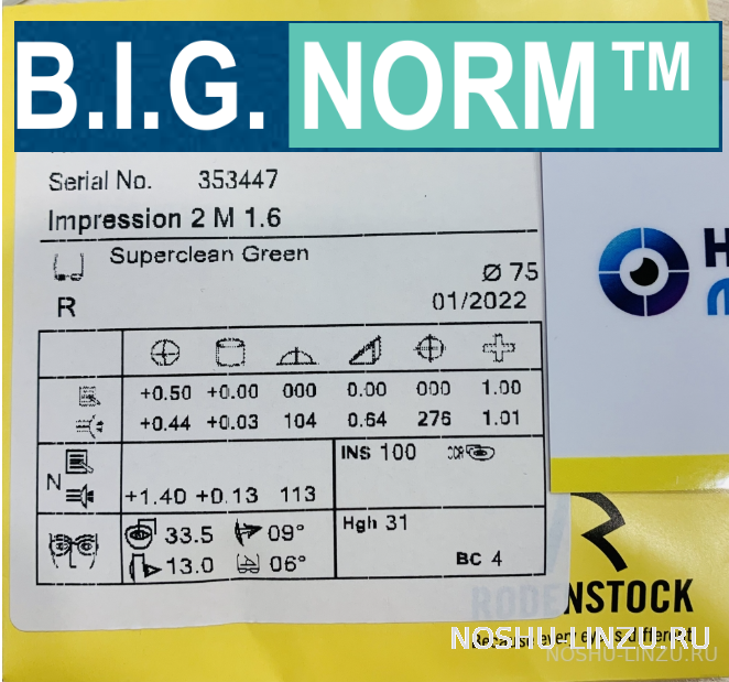  Rodenstock 1.5 Impression B.I.G. NORM Mono Solitaire Protect Plus 2