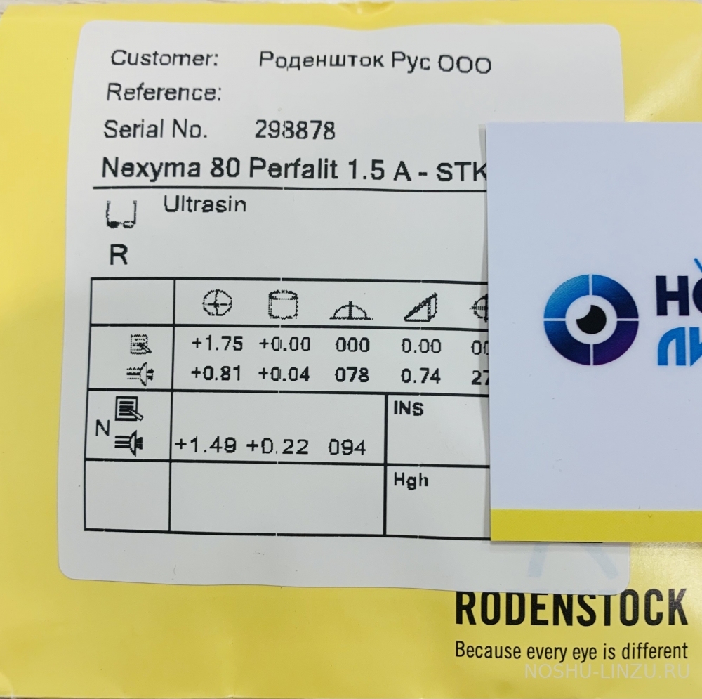   Rodenstock Nexyma 80 B 1.5 STK - Ultrasin